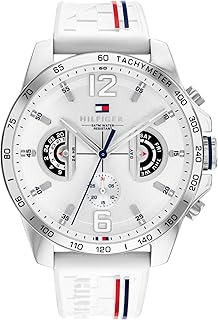 Tommy Hilfiger Analoge Multifunktionale Quarz-Uhr für Herren mit Silikon-, Edelstahl- oder Lederarmband, Unterzifferblätter für Tag und Datum, Wasserdicht bis 5ATM.