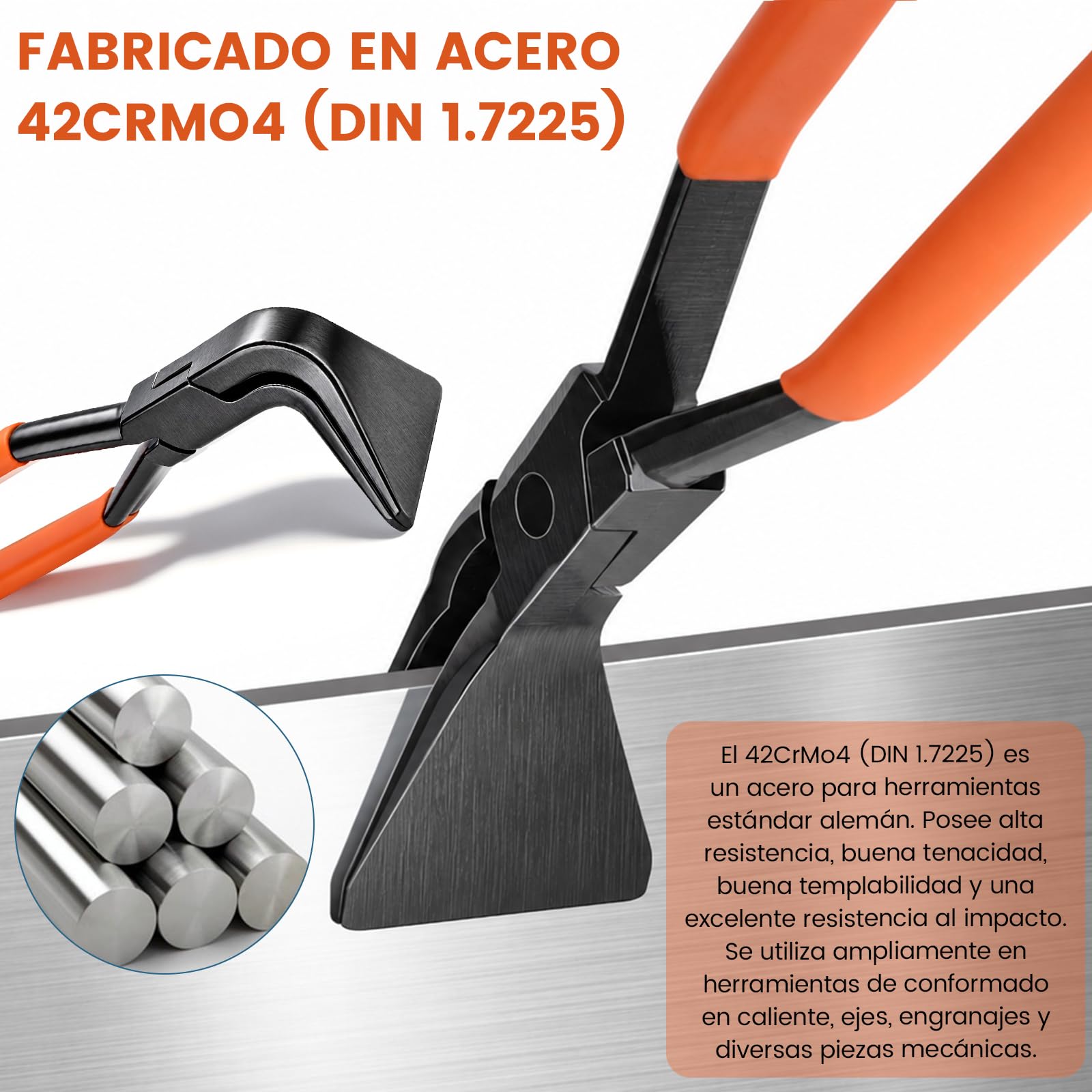 Juego de 3 alicates plegables, alicates con caja de alicates de chapa, alicates de desmontaje de 0°, 45° y 90, longitud 280 mm, ancho de boca de 55 mm, alicates de flexión, acero al carbono negro