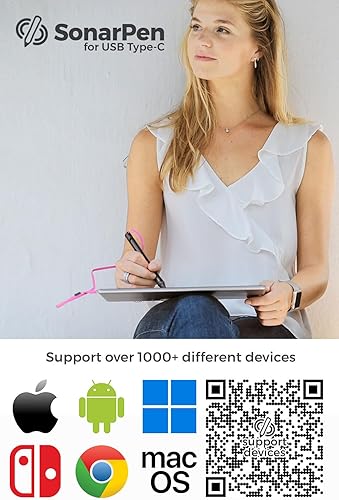 Miniatura 10 de SonarPen - Lápiz capacitivo inteligente sensible a la presión con rechazo de palma y botón de acceso directo. Menos batería. Compatible con Apple