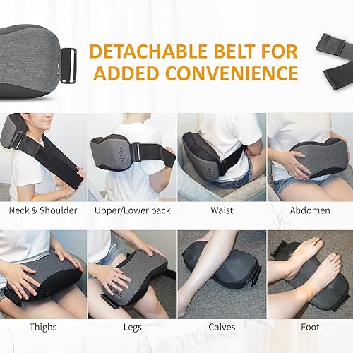 Miniatura 3 de LEISPO Masajeador Shiatsu con calor, almohada eléctrica de masaje 3D de tejido profundo para espalda y cuello, hombros, piernas, pies y cuerpo