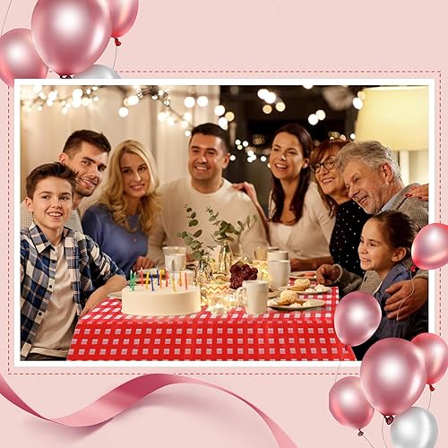 Miniatura 7 de Manteles de plástico de 54 pulgadas x 100 pies con caja cortadora, manteles desechables para fiestas, banquetes, bodas, cumpleaños, baby shower,