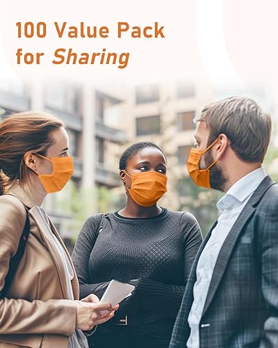 Miniatura 123 de Mascarillas desechables paquete de 100 unidades, 4 capas ASTM nivel 3 grado médico, transpirables para protección al aire libre de adultos, Sinfonía