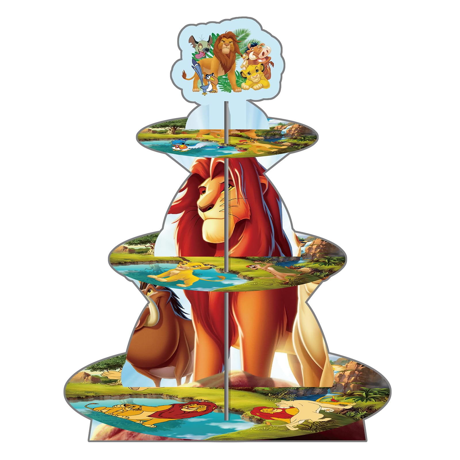 3-Tier The Lion King Cupcake Stand — The Lion King Birthday Party Supplies Cupcake Tower — The Lion King Themed Party Supplies for Kids/Adults Party Decorations (Green)