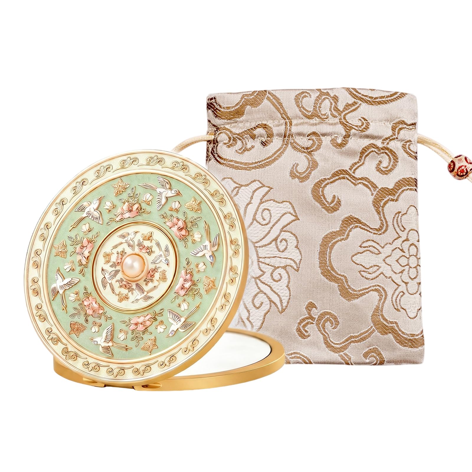 Miroir pliable avec pochette contre les rayures, miroir de poche compact