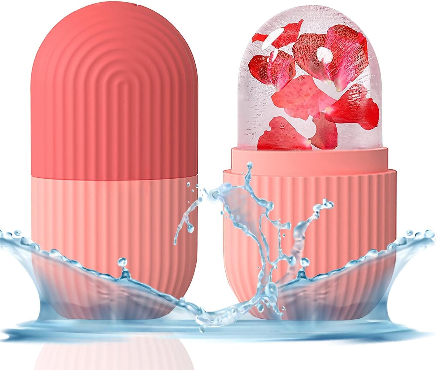 SUAKE Ice Roller for Face,Silicone Facial Massage Ice Mold,Ice Cube Mold for Face Eye and Neck,Naturally Tone and Tighten Skin For Women