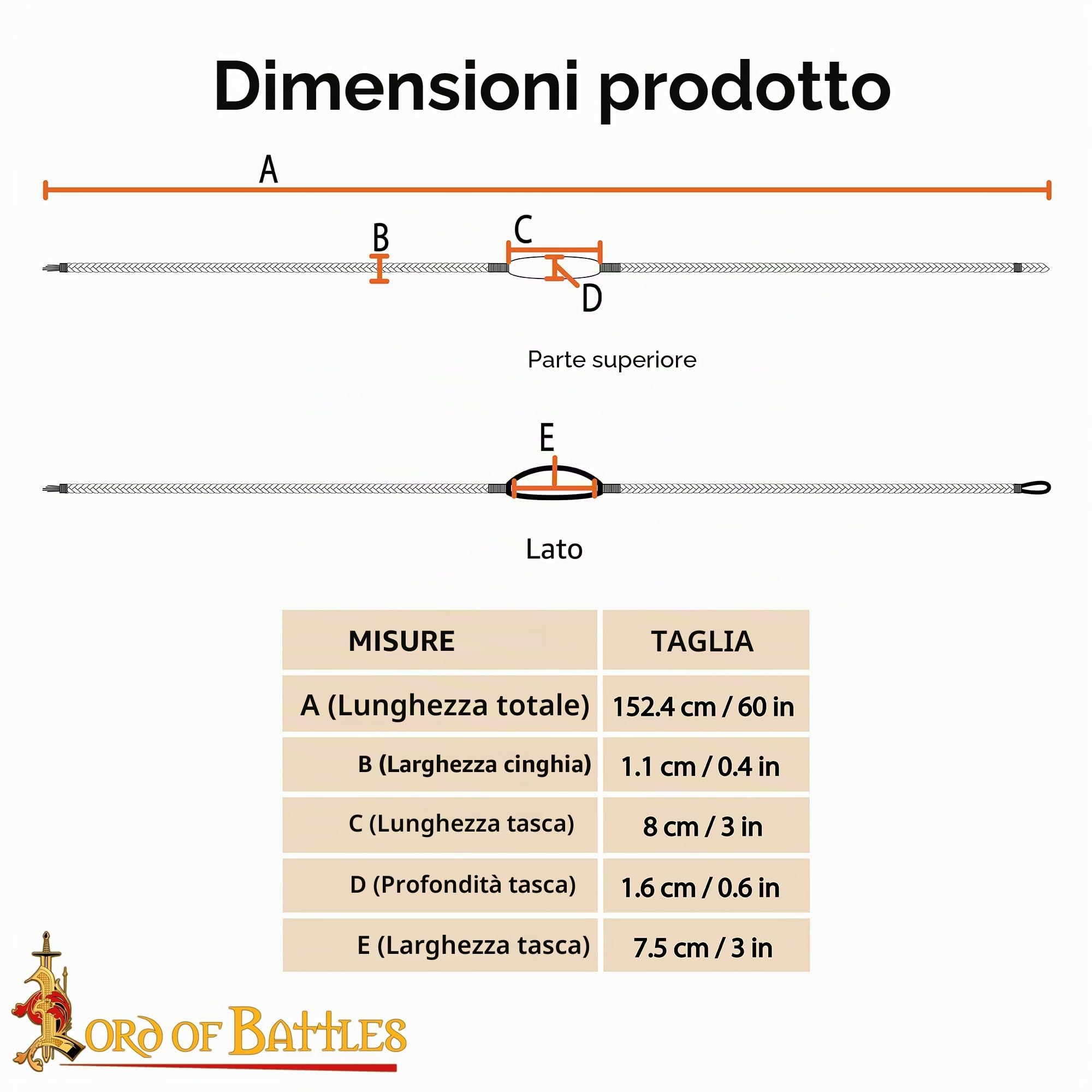 Lord of Battles Fionda baleari greca romana realizzata a mano con corde intrecciate per rievocazioni storiche