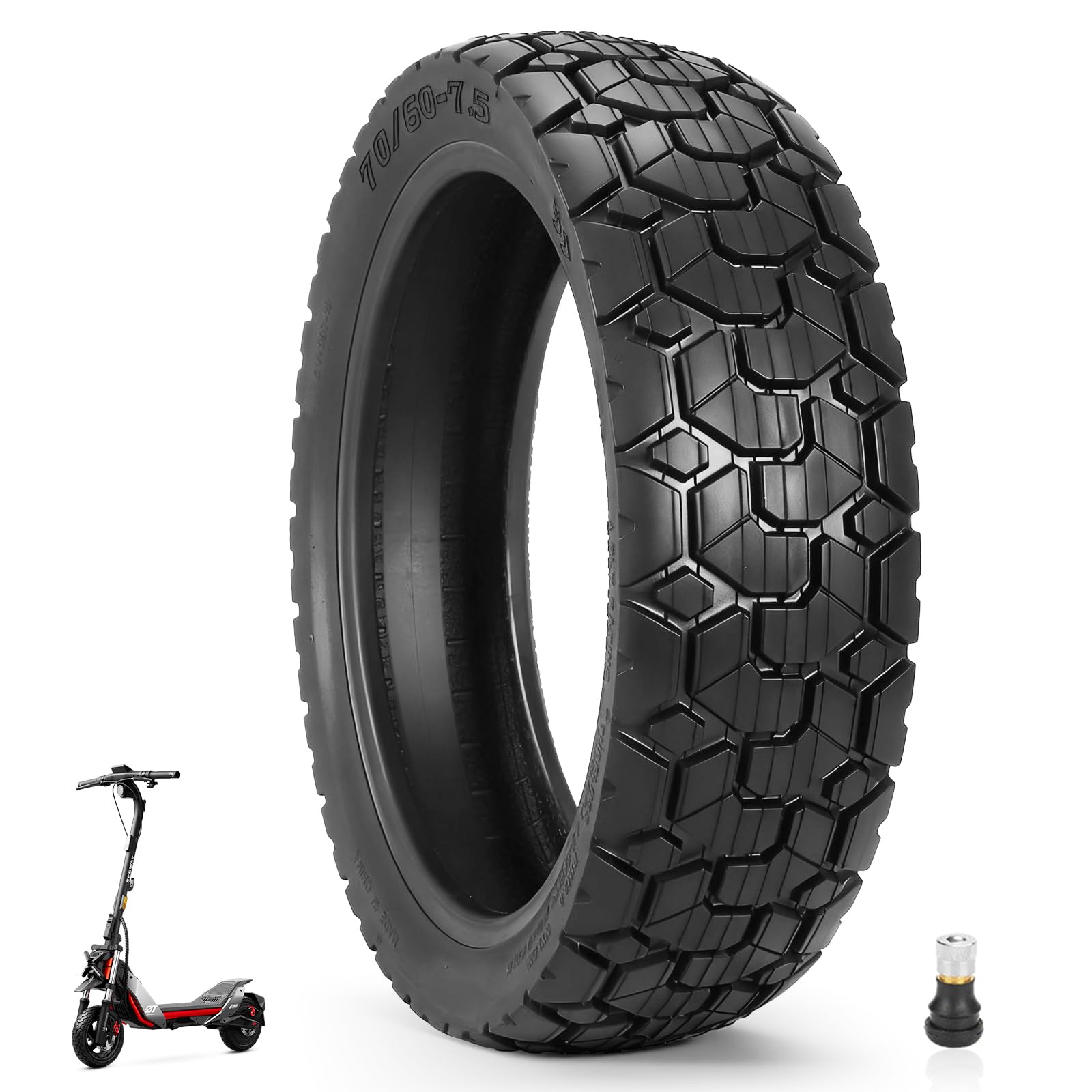 70/60-7,5 Schlauchloser Reifen für Segway ZT3 Pro/ProE/ProD/Ninebot MAX G3 D, 11 Zoll Tubeless Reifen, Verschleißfester Luftreifen Verdickte Straßenreifen Ersatzräder (1 Stück)