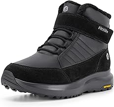 FitVille Winter Boots Men's Extra Wide Winter Shoes with Velcro Fastening Warm Lined Snow Boots Non-Slip Short Shaft Boots Comfortable Winter Outdoor Boots