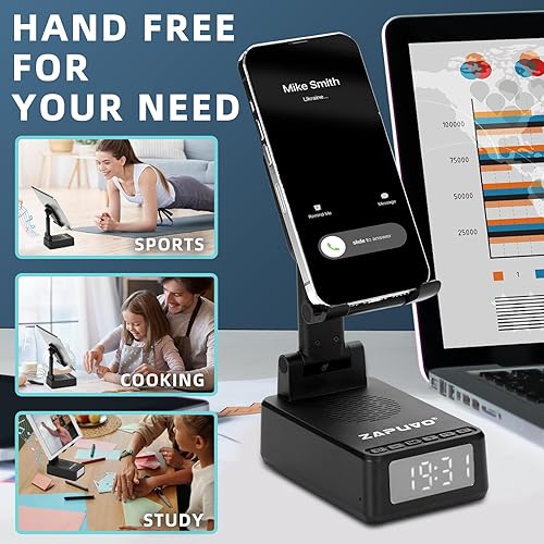 Miniatura 5 de Altavoz Bluetooth con soporte de teléfono de carga inalámbrica para teléfono, regalos para papá, día del padre de hija, hijo, niños, marido,