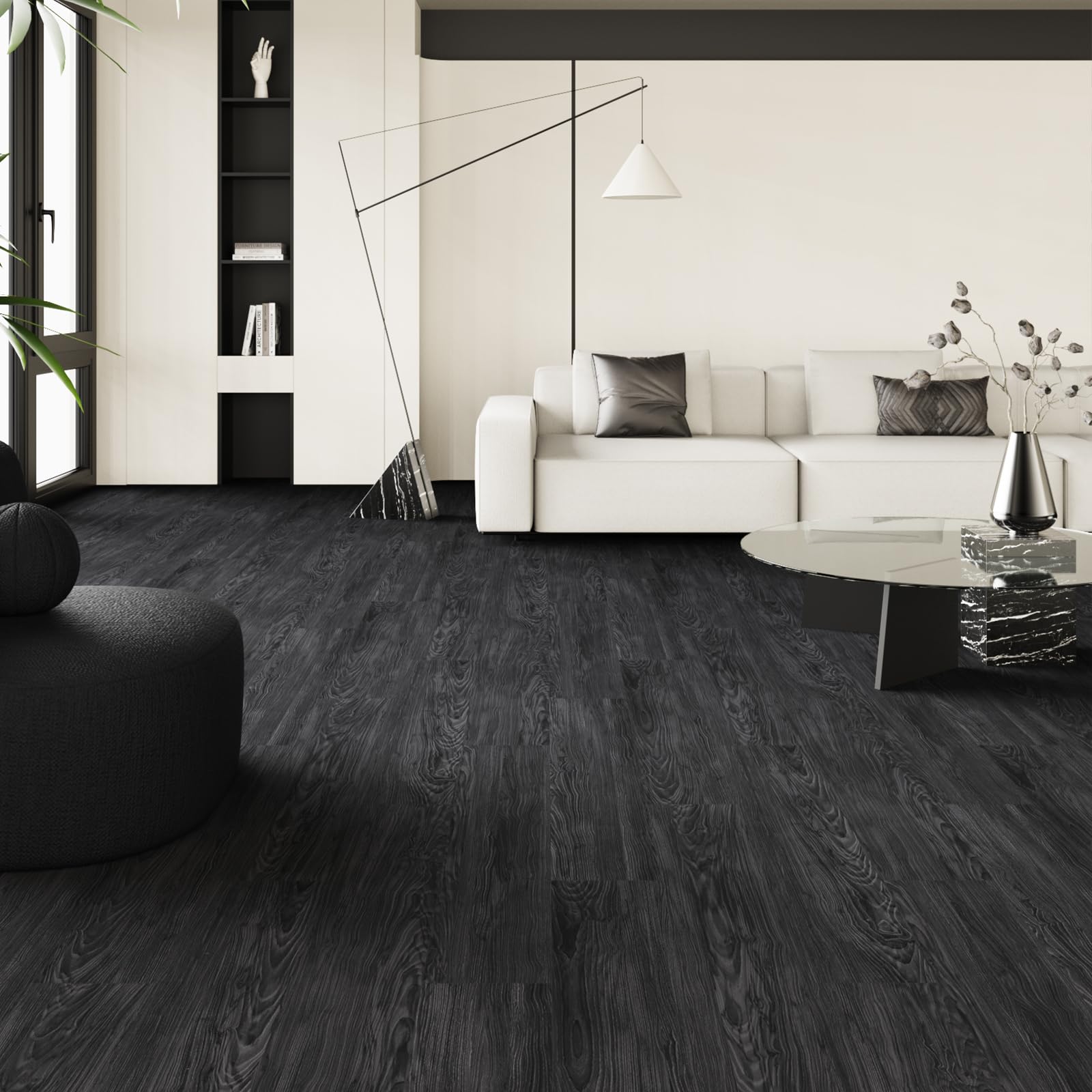 Vinyl Flooring Self-Adhesive Floor Peel and Stick Floor Tiles 2.0mm Thick Waterproof for Living Room Bedroom Bathroom Kitchen (5.02m²,Seared Oak)