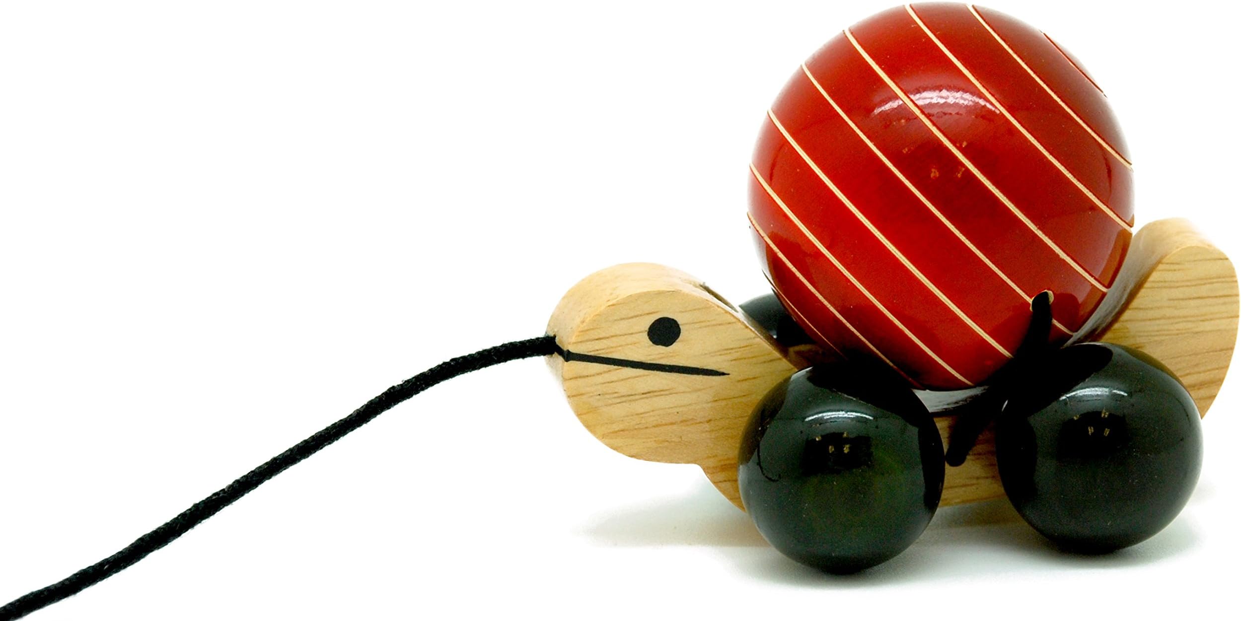 Tuttu Turtle Toy Made from Safe Natural Colors and Through Wood Turning Process