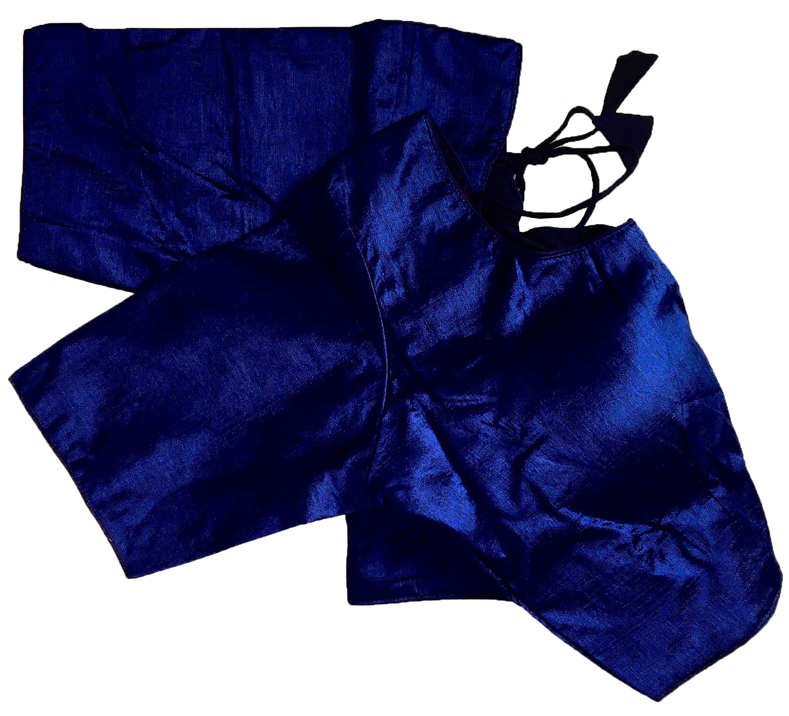 sumairatex Women's South Silk Solid 3/4 Sleeve Regular Kangana Blouse Navy Blue 38-picture-11