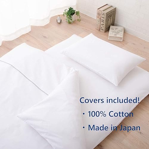Miniatura 9 de EMOOR Juego de colchón de futón japonés CLASSE (Matro, edredón y almohada) con fundas (gris) hecho en Japón, cama plegable de algodón para dormir,