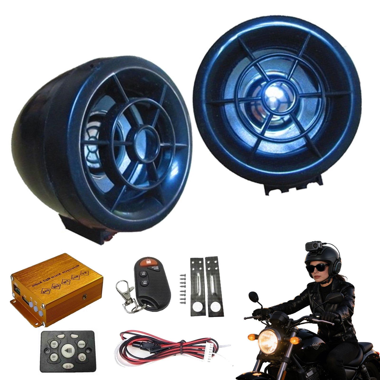 Wodoodporne radio FM do motocykla i skutera | Głośniki stereo Bluetooth do skutera | Systemy audio z radiem FM, Bluetooth, USB i kartą TF