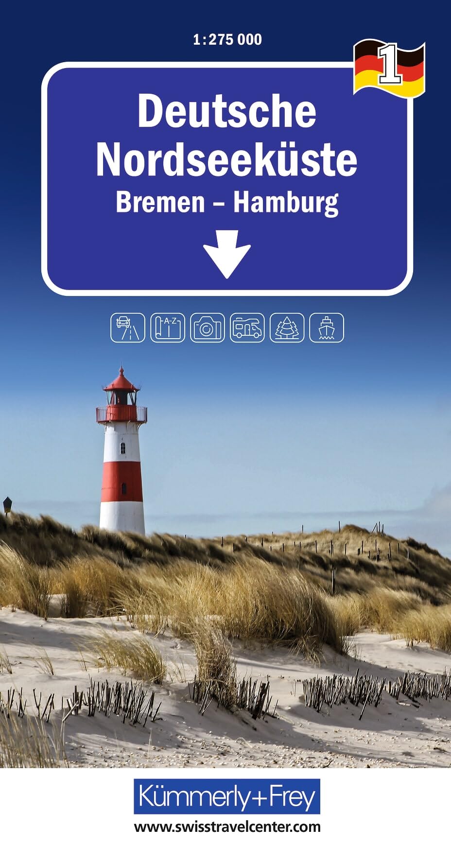 Germany North Sea Coast / Bremen, Hamburg (1): Mit Bremen und Hamburg. Inkl. Ortsverzeichnis und Reiseinformationen (Regional maps - Germany)