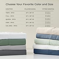 Vista 9 de Gokotta Sábana bajera ajustable y funda de almohada de rayón de bambú, sábana refrescante súper suave con 4 correas elásticas en las esquinas