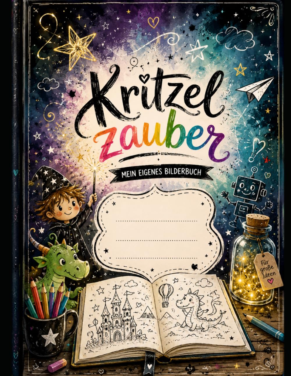 Kritzelzauber Mein eigenes Malbuch: Kritzi und Flämmchen auf großer Reise (Kritzelmagie)
