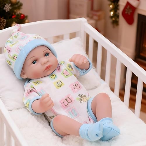 Muñecas de bebé recién nacido realistas para niño, de 10 pulgadas, muñeca de silicona de vinilo anatómicamente correcta, muñeca de recién nacido