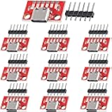 10 pcs USB Type-C Breakout Board Serial Basic Breakout Female Connector Type with Pin Header 2.54mm / 0.1