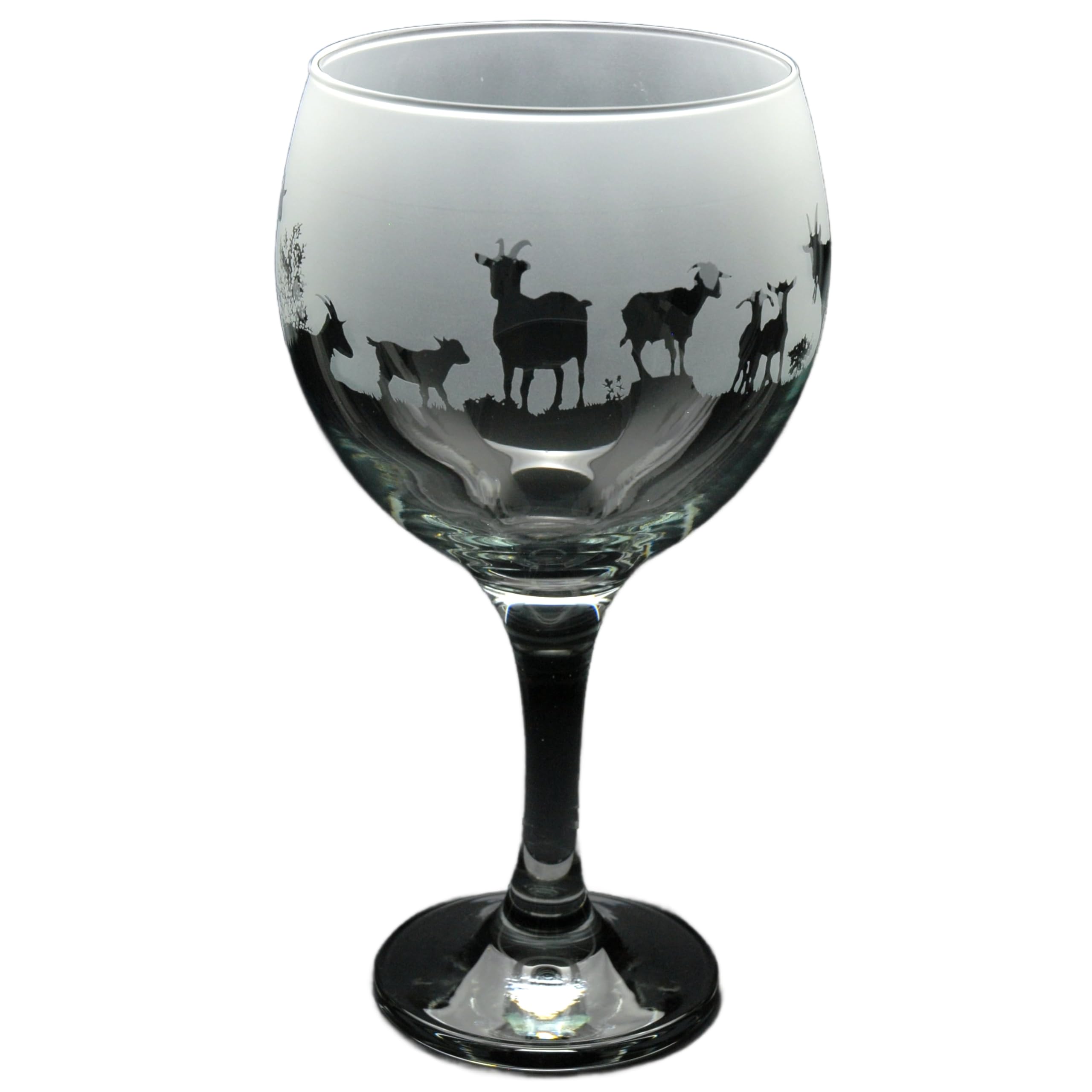 GLYPTIC Glass Art Goat Hand Etched/Engraved Gin Cocktail Glass โ image 1