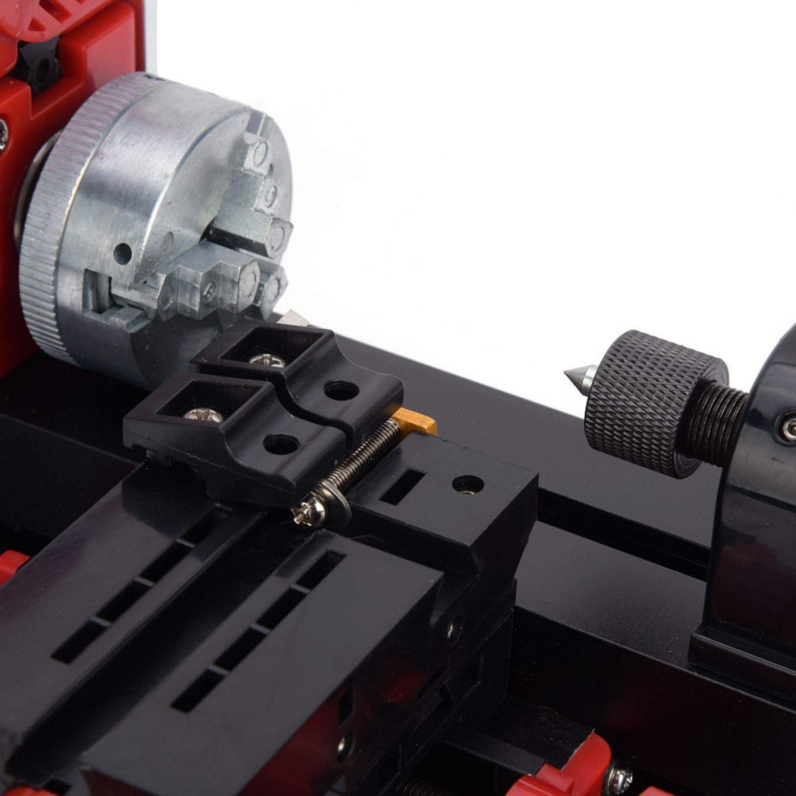 Torno de torneado de metal flexible, amplia gama de aplicaciones, mini máquina de torno motorizada de protección múltiple, estable y duradera para procesar plásticos de ingeniería de madera