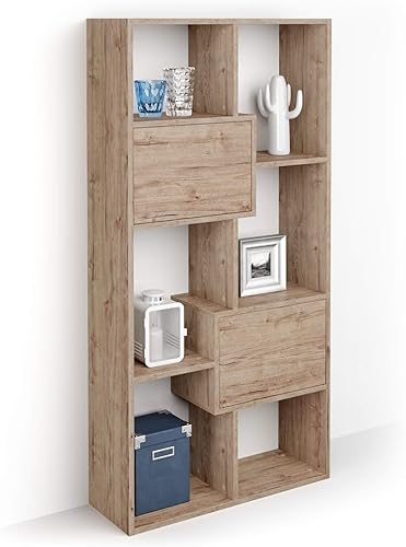 Miniatura 128 de Mobili Fiver, Estantería Iacopo XS (63.31 x 31.5 pulgadas), roble rústico, fabricada en Italia Roble rústico,Ashwood Negro,Ashwood Blanco,Efecto