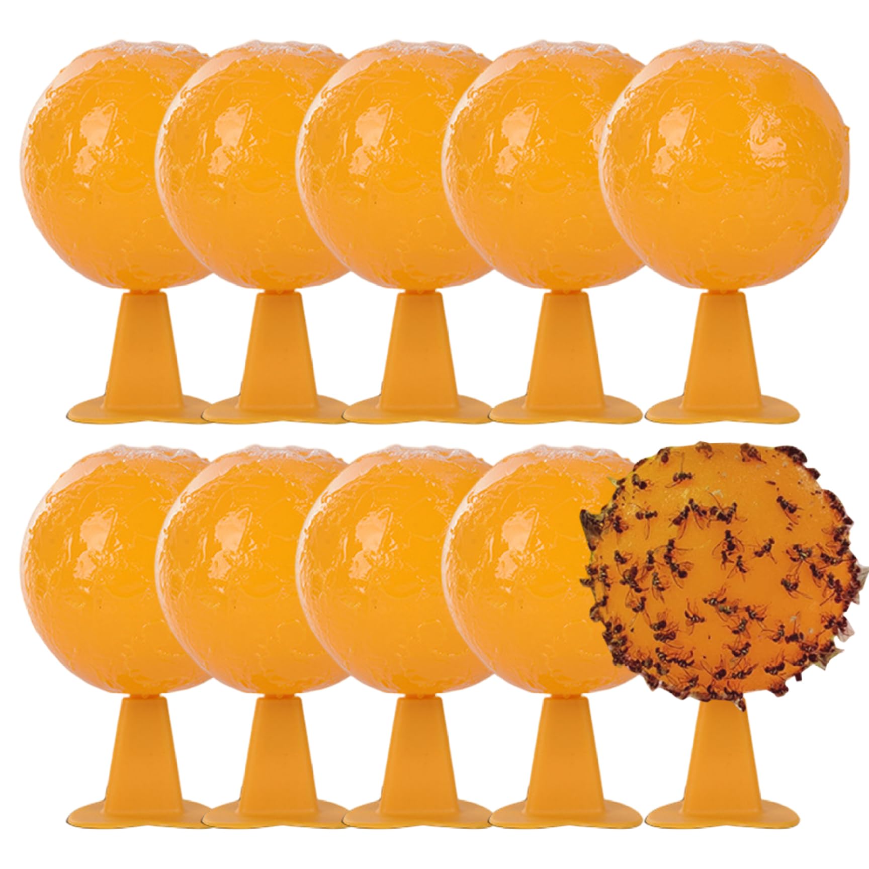 Veesper 10Pcs Fly Trap Balls 3.27in Waterproof Sticky Fly Catcher with Attractant for Indoor Outdoor Use in Garden, Orchard, Market, Patio, Camping