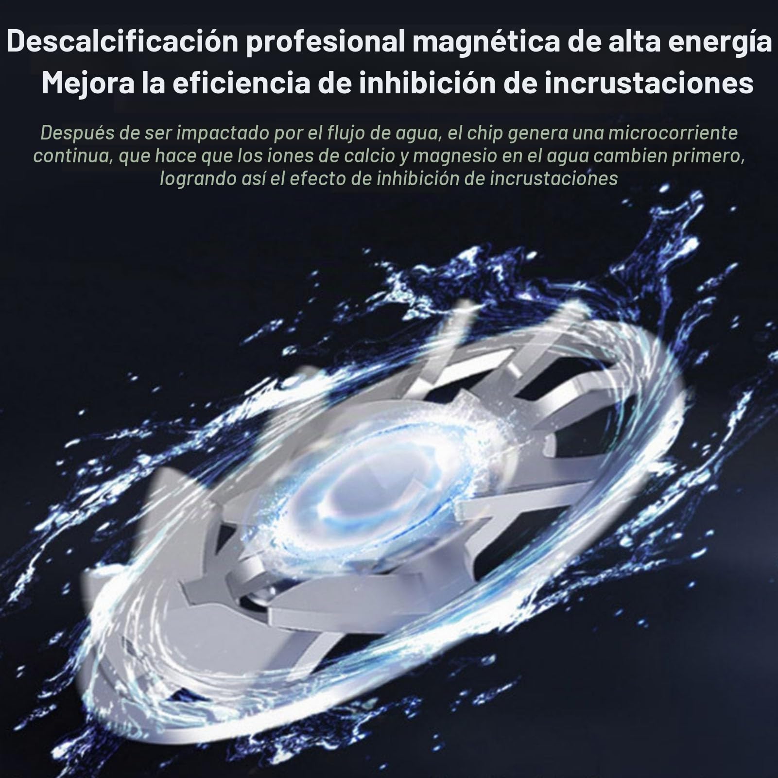 Luocute Descalcificador de Agua, Suavizante Inhibidor de Escala de Acero Inoxidable sin Sal para Toda la Casa con de Polarización de Iones IPS, Reemplazo de Calentador de Agua para