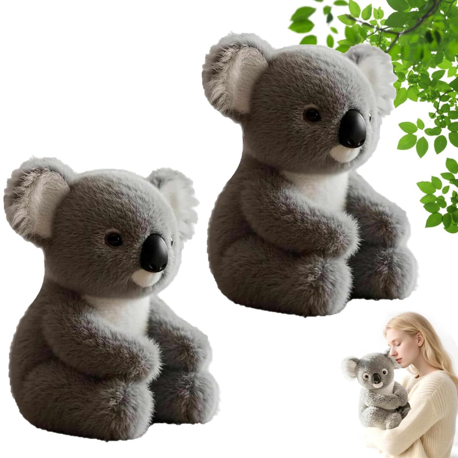 BLO2BIRO The KoalyEmotional Healing on Demand, Ultra-Soft Koala Mimics, Lovable Koala Stuffed Animal Cozy Comfort, Lifelike Koalas Hugs, for Emotional Comfort(2PCS)