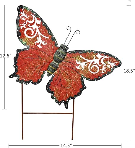 Miniatura 6 de Decoración decorativa de mariposa para jardín, decoración de estaca de jardín de mariposas, estaca de metal para patio, decoración de insectos para