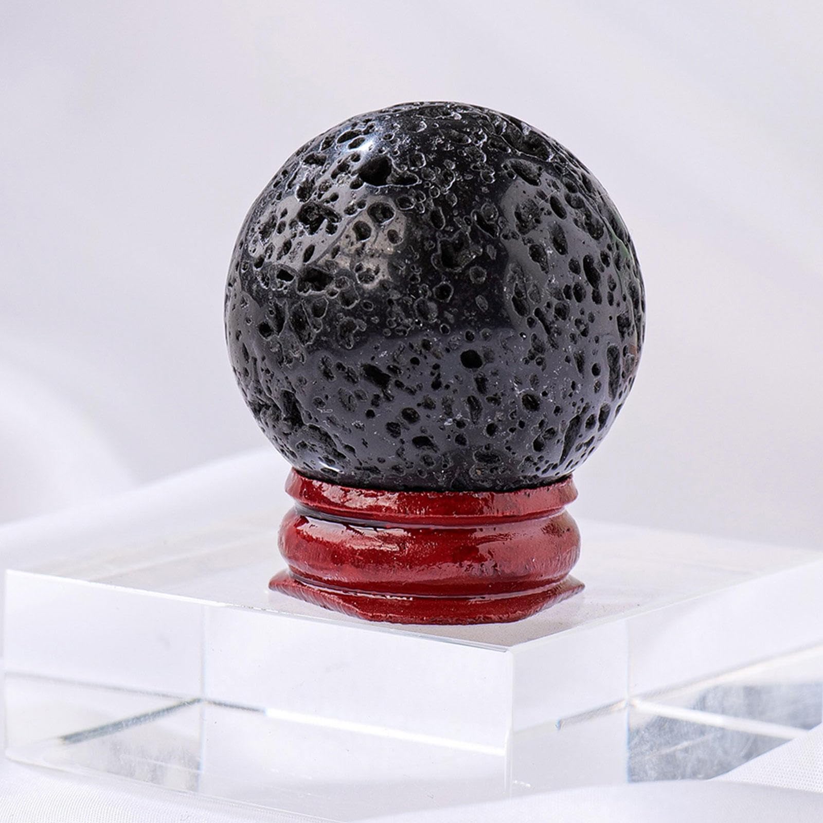 Amazon.co.jp: ナチュラルブラック火山溶岩宝石4個 水晶球ボール (40mm