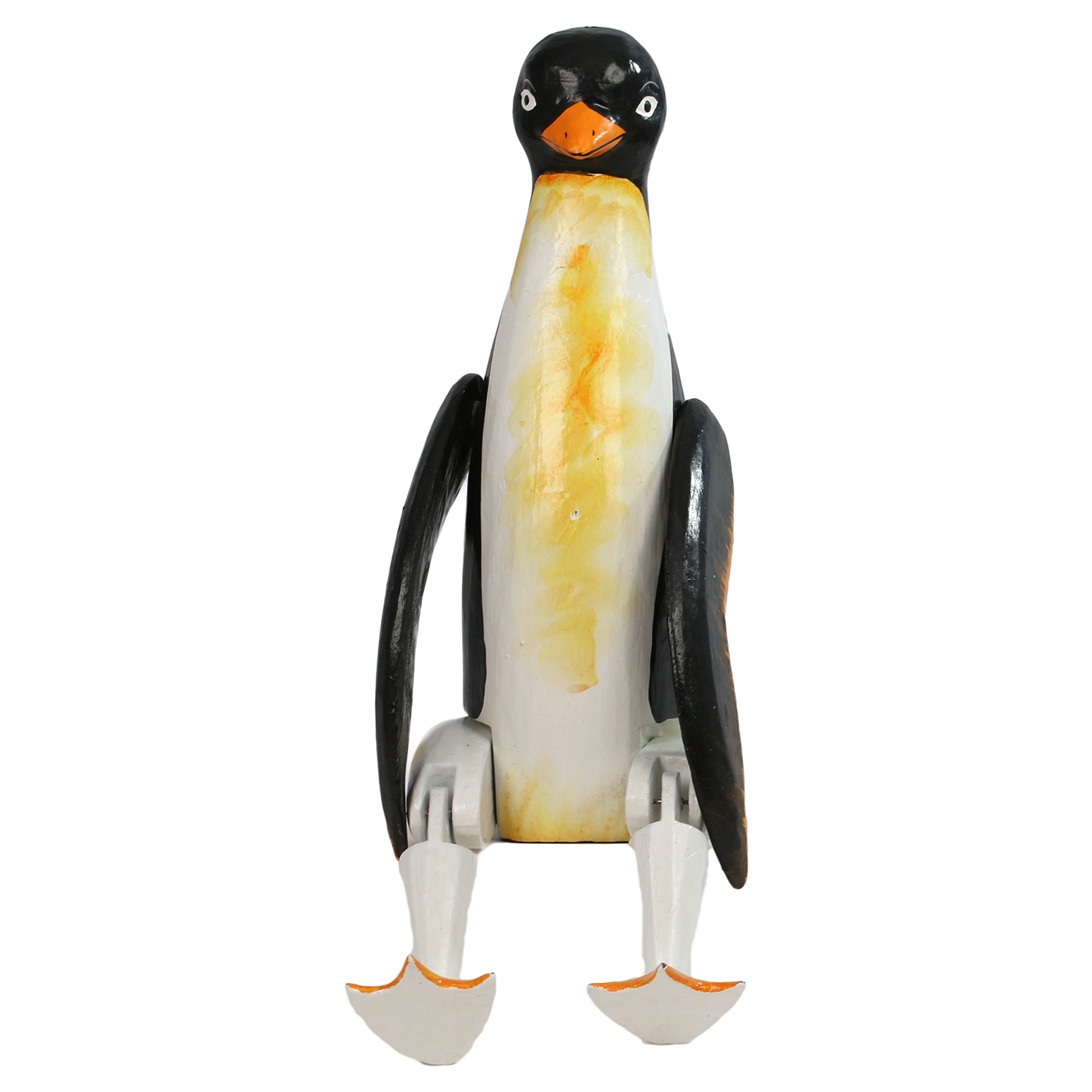 ART-CRAFT Sitztier Pinguin aus Holz handgeschnitzt und Hand 