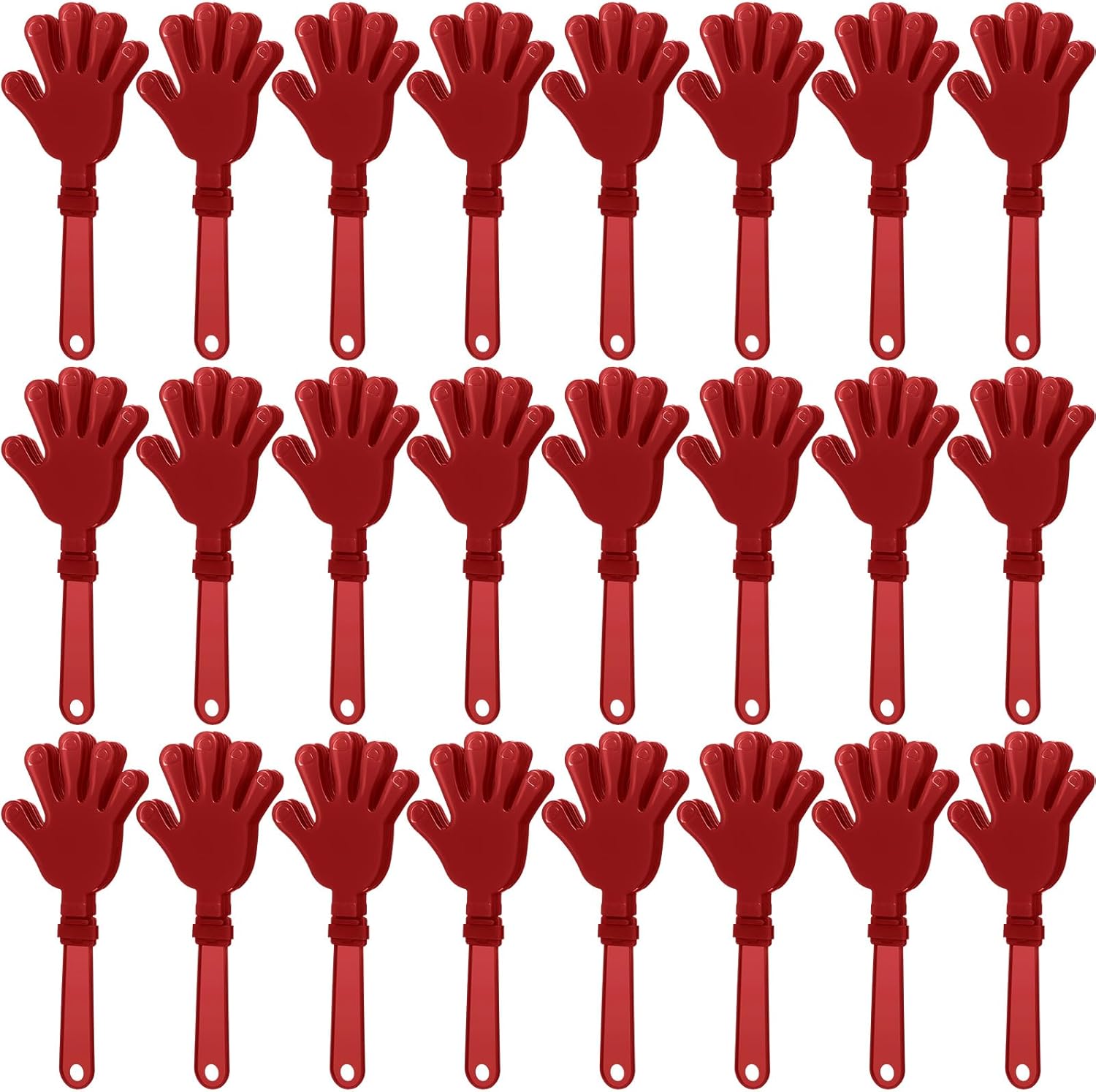 24 Pcs Maroon Hand Clappers 7.5 Inch Clappers Noisemakers Noise Makers Party Favors Plastic Clapper Sporting Events Cheers Ball Dance Basketball Football Noisemakers （Maroon）