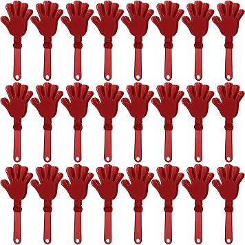24 Pcs Maroon Hand Clappers 7.5 Inch Clappers Noisemakers Noise Makers Party Favors Plastic Clapper Sporting Events Cheers Ball Dance Basketball Football Noisemakers Maroon