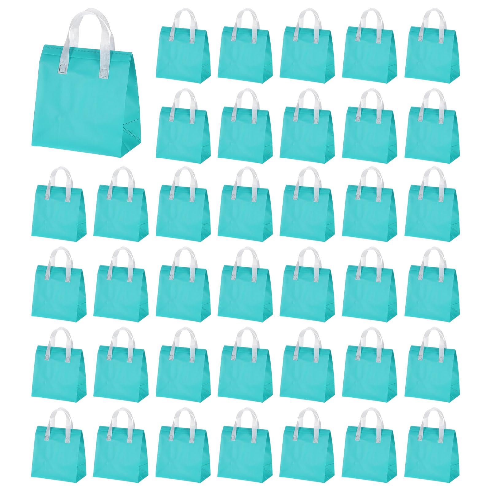 Sac isotherme jetable bleu lot de 100 pièces de 23,9 x 15 x 25,9 cm pour repas chauds et froids