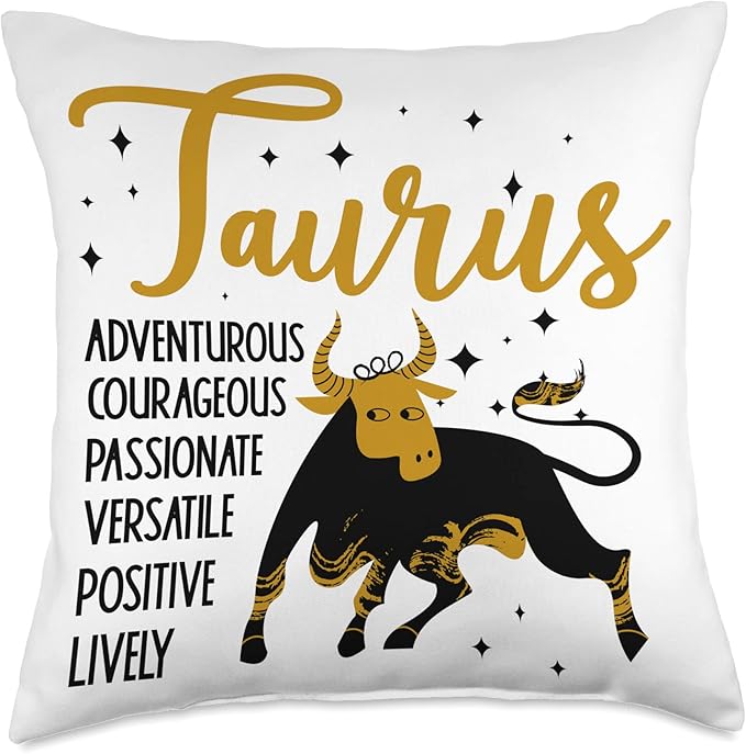 Taurus Zodiac Sign Taurus Birthday Taurus Horoscope Throw Pillow