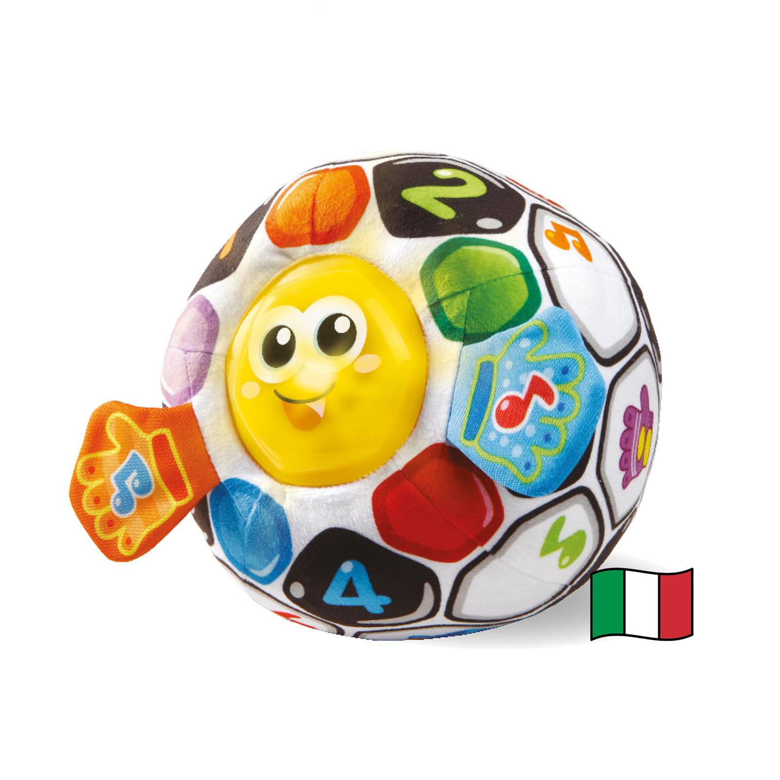 VTech Goal, Palla Interattiva, Gioco Educativo Bambino con Sensore di Movimento, Oltre 40 Canzoni e Suoni, Lavabile in Lavatrice, Palla Prime Scoperte, Lingua Italiana, Batterie Incluse, 6-36 Mesi