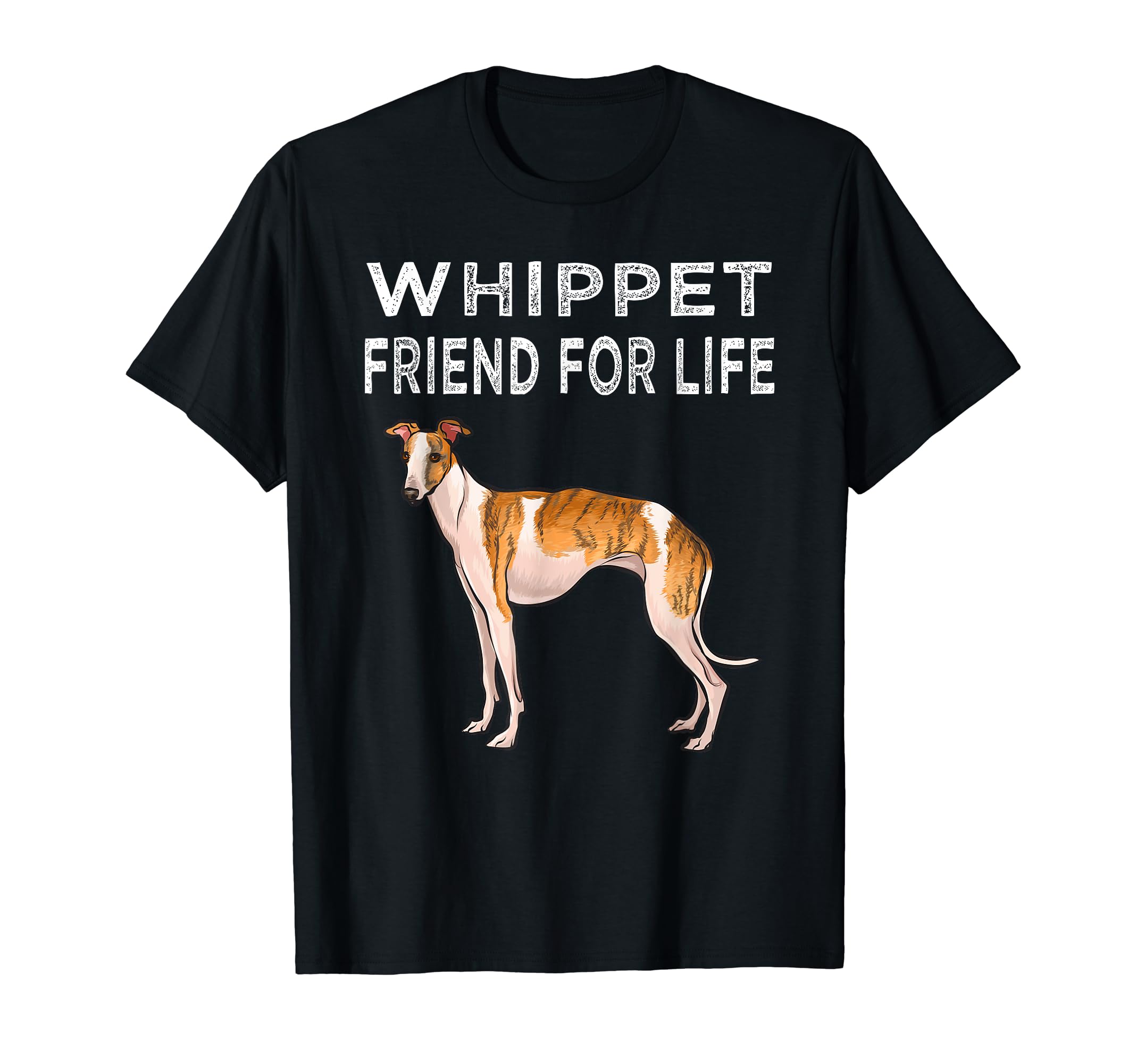 Whippet Friend For Life Dog Friendship T-Shirt, Black