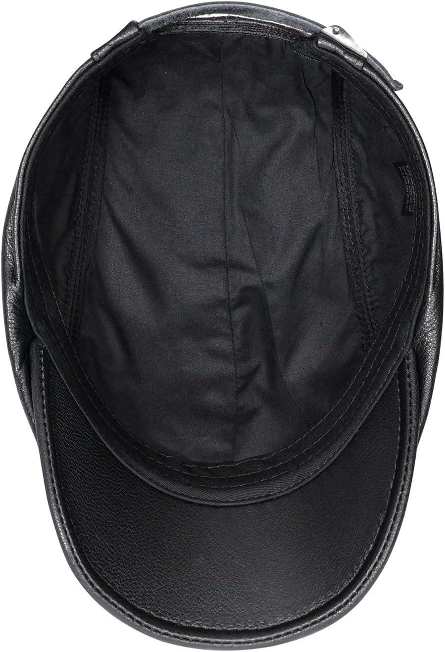 BOTVELA Men's Genuine Newsboy Leather Hat Adjustable Golf Flat Ivy Cap Gatsby Driving Beret Hat - Image 4