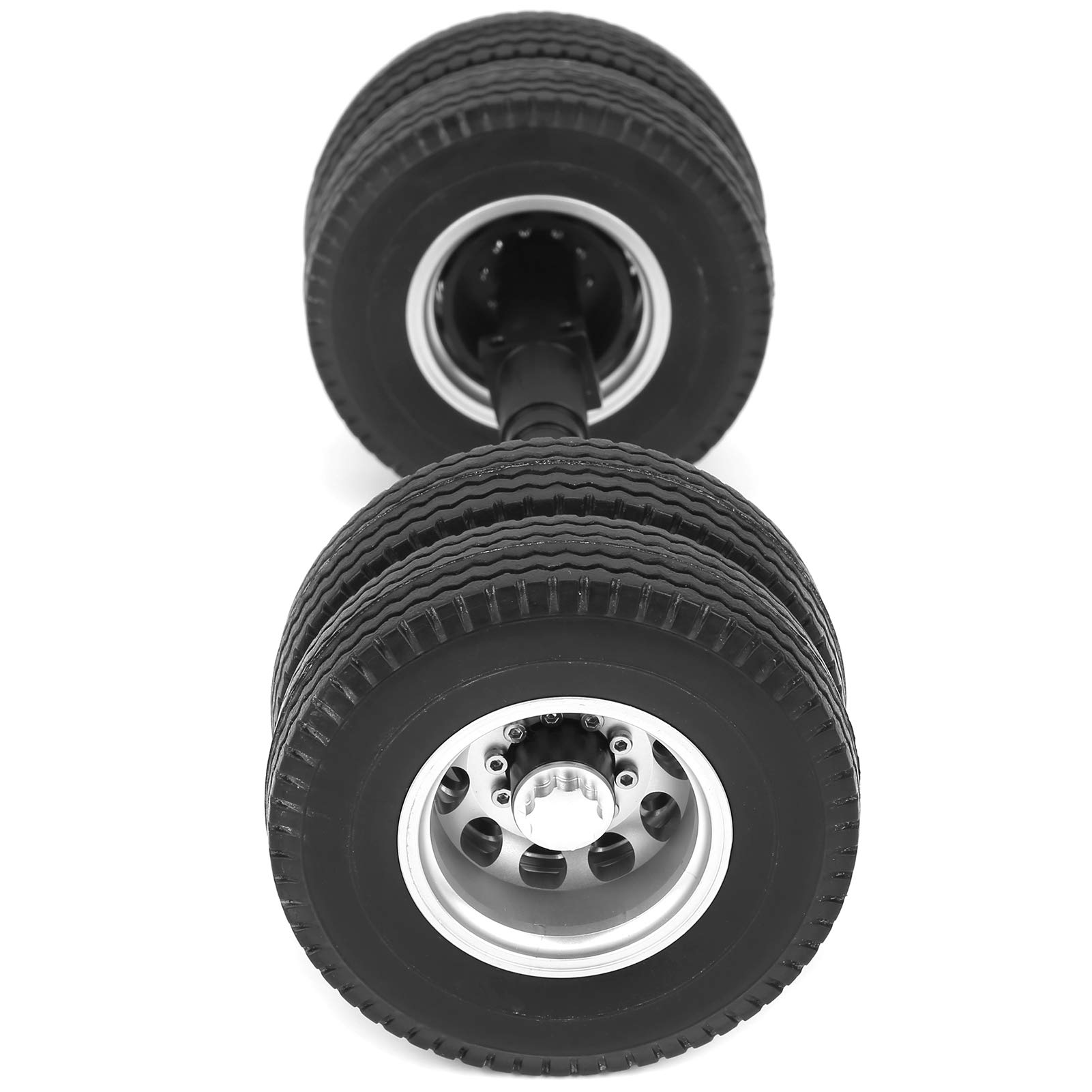 CHICIRIS Opona na tylną oś Przyczepy RC, Gumowa Piasta Koła 85 Mm do 1/14 | Koło ze Stopu Aluminium, Odporna na Zużycie Guma, Napęd Sześciokątny 12 Mm, do Samodzielnej Modyfikacji Przyczepy