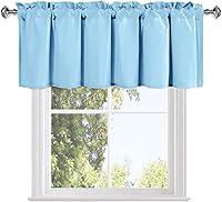 Vista 60 de DWCN Cenefa burdeos para ventanas, cenefa de cocina, cenefa de cortina de Navidad, cortinas de ventana de sótano, 1 panel, 42 x 18 pulgadas