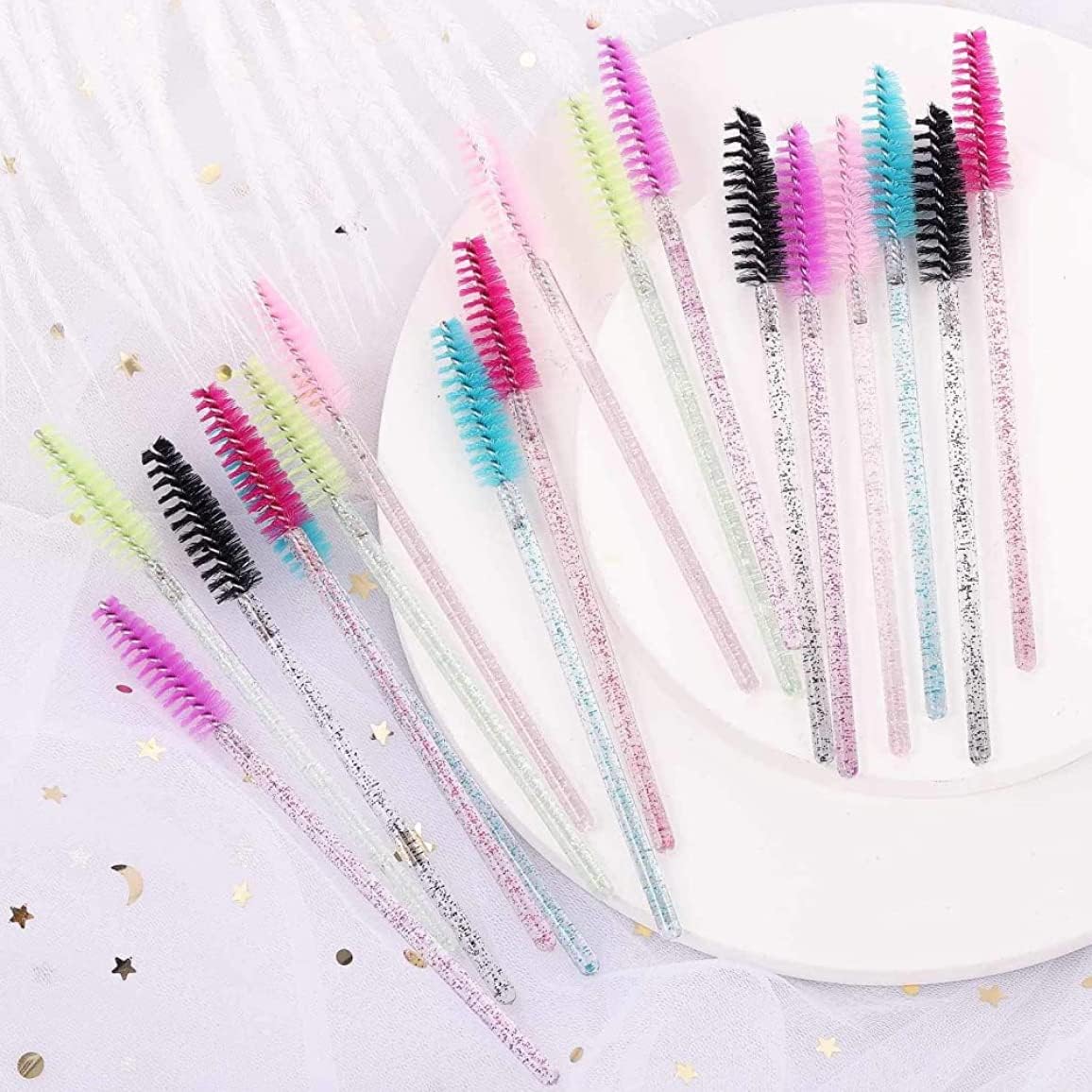 Havamoasa Eyelash Wands Disposable Mascara Wands Crystal Eye Brush Mascara Wand Thick Spoolie Eyelash Brush Spoolies for Lashes Extension Eyebrow Makeup,300 Pcs : Beauty & Personal Care