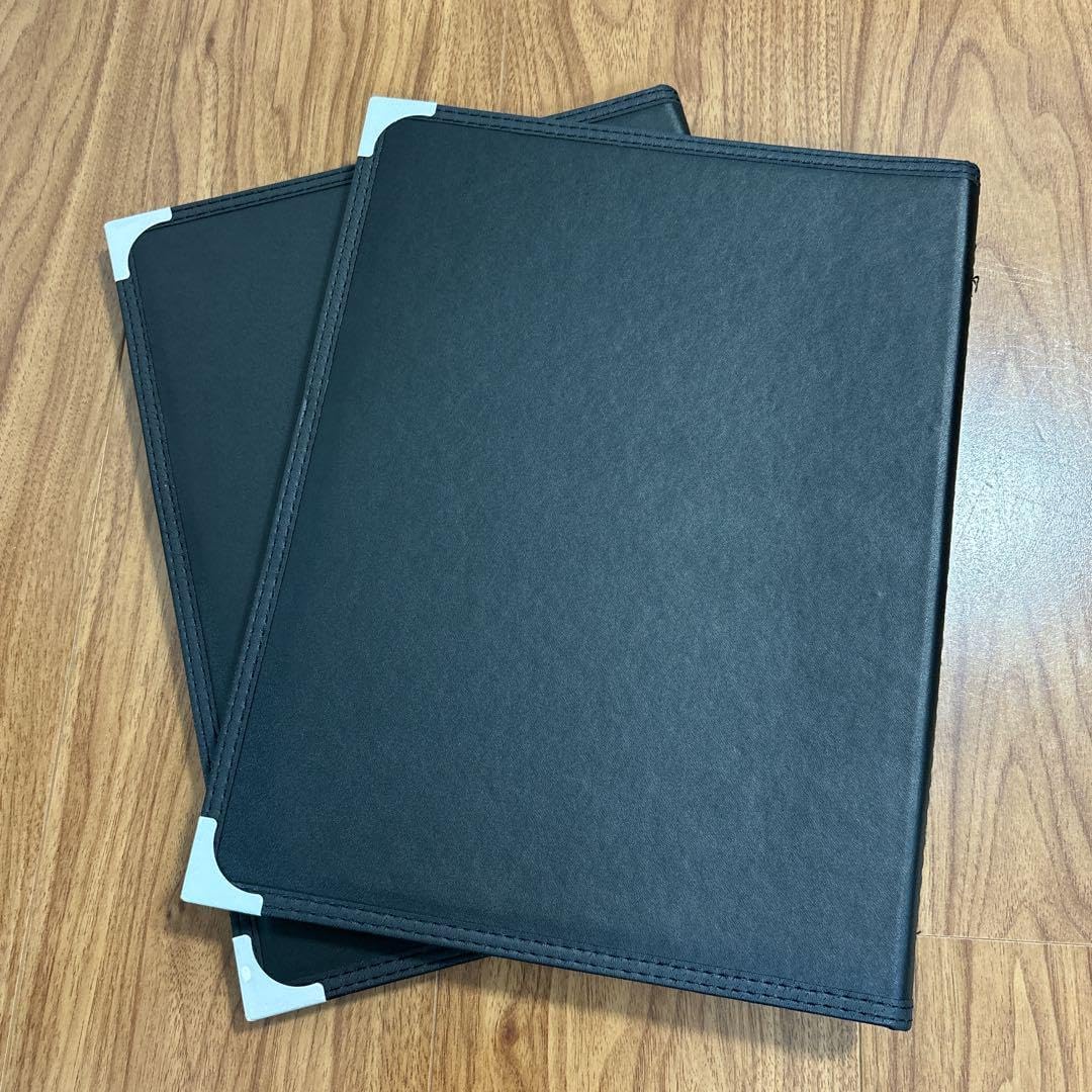 黒 バインダー A4サイズ 透明ポケット付き メニュー レシピ 保護カバー