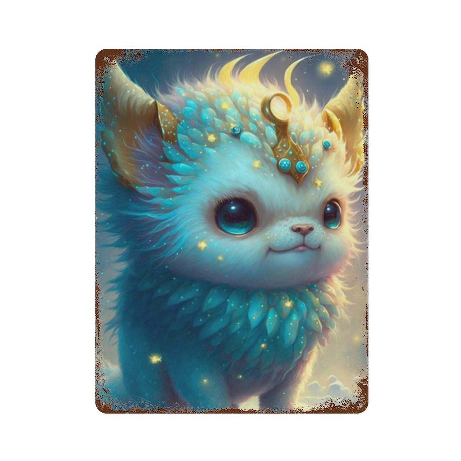 Magical Fantasy Creature Plush Toy Retro Metal Sign 15.7"x11.8", Decorative Metal Wall Art for Basement, Hobby Room And Garage Decor