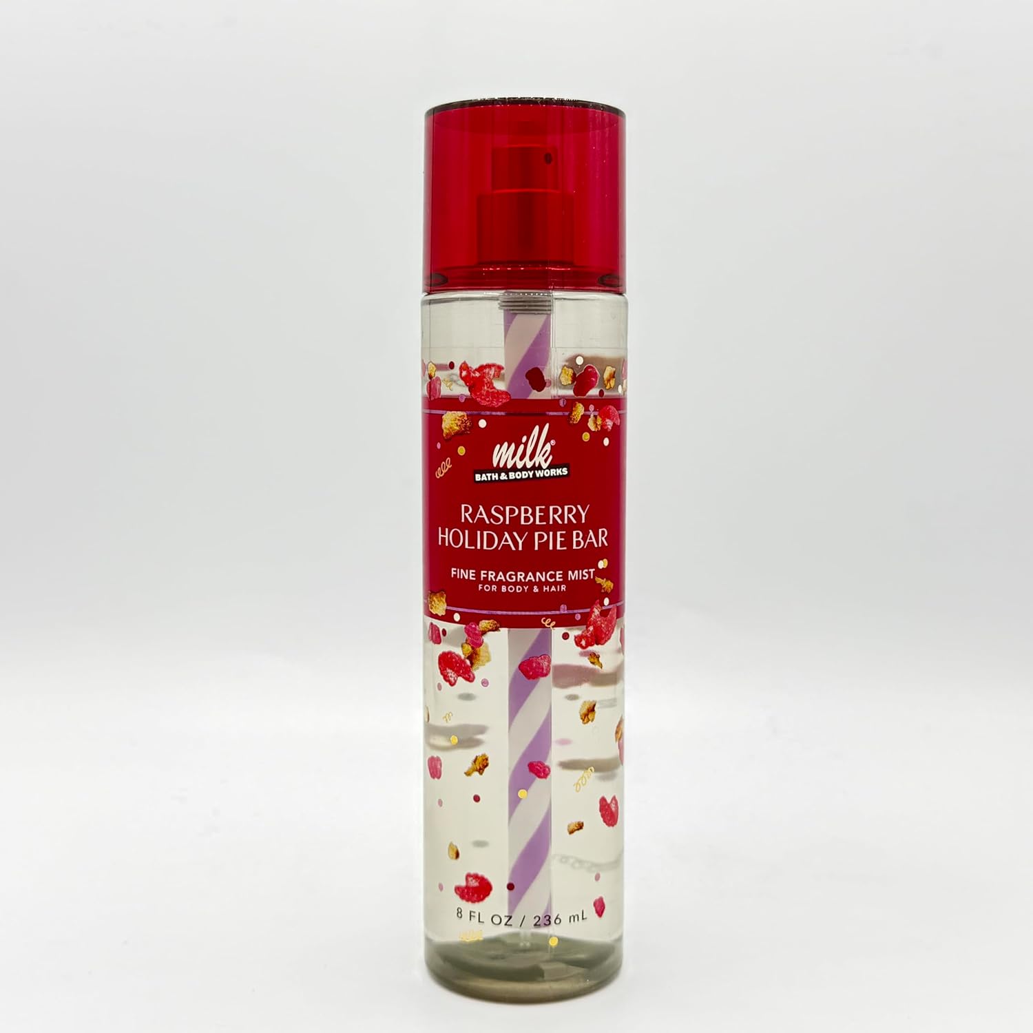 Bath & Body Works Milk Bar Collection 4-Piece Body Spray Gift Set | Includes: 8oz Cinnamon Pretzel Cookie, 8oz Raspberry Holiday Pie Bar, 8oz Cereal Milk Soft Serve and 2.5oz Birthday Cake