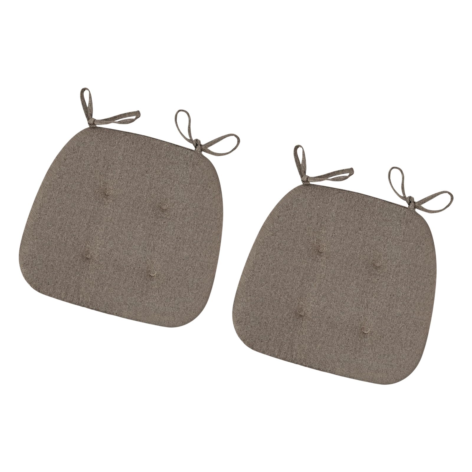 Coussin de chaise contre l'assise dure | Lot de 2 galettes coton lin à attaches