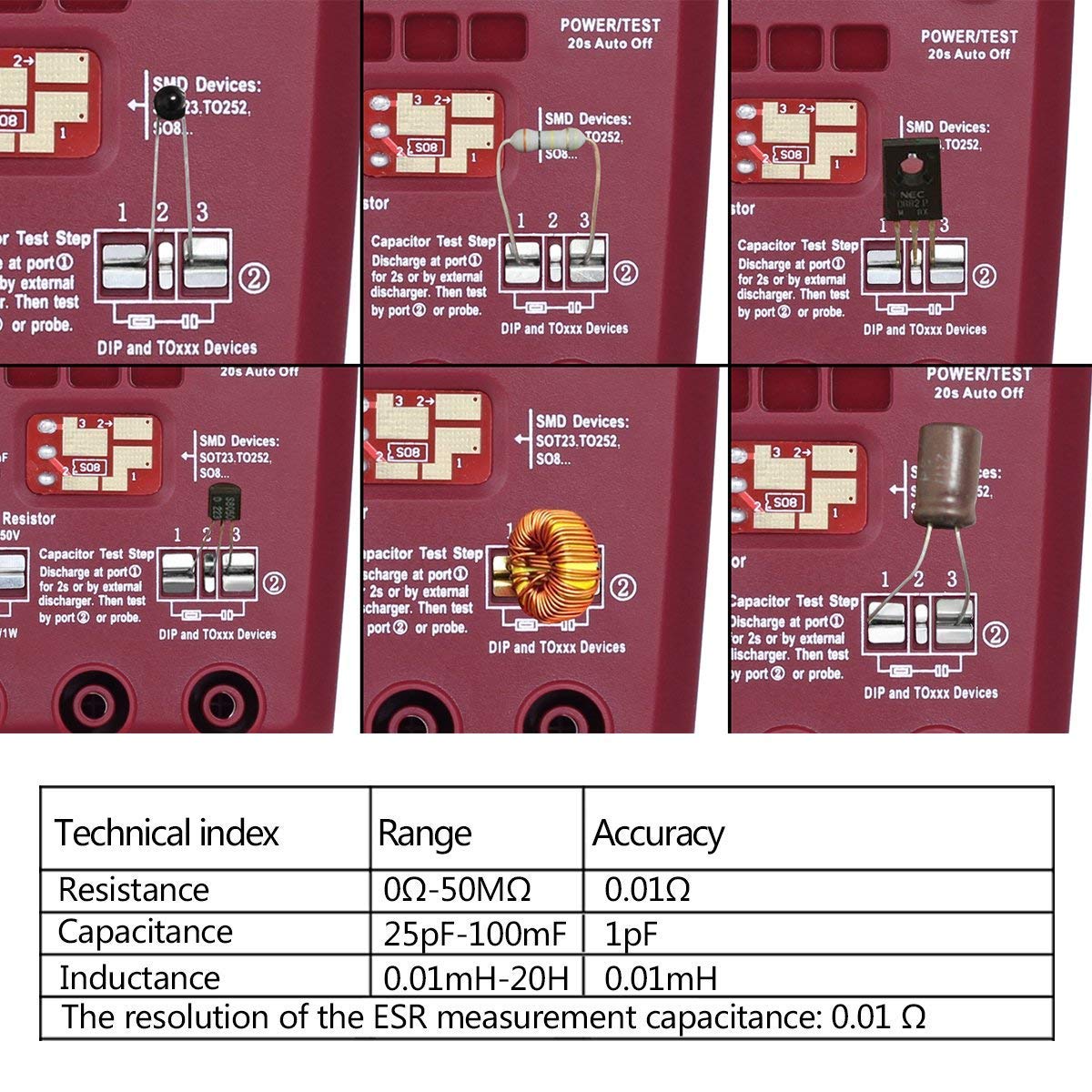 Tester di Transistor Multiuso Tester di resistore di capacità a triodo diodo Mos/PNP/NPN Tester SMD ESR02 PRO