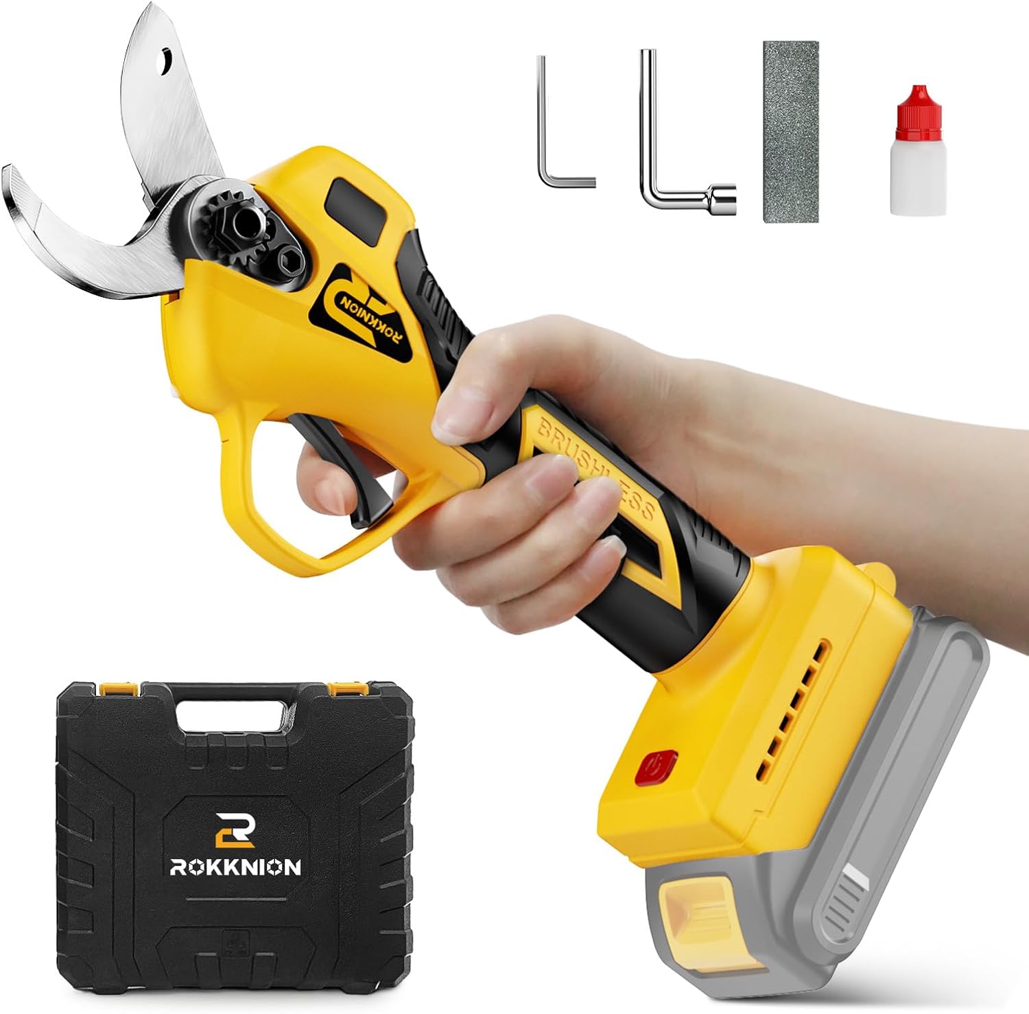 Electric Pruning Shears for Milwaukee 18V Battery,1.2in Cordless Electric Pruner With Brushless Motor,Tree Pruner Branch Cutter with SK5 Blade for Gardening TreeTrimming(Tool Only No Battery)