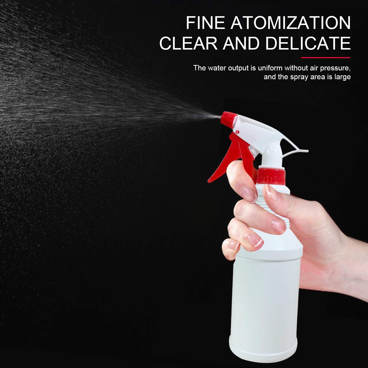 Plastic Spray Bottle16oz,Empty White Spray Bottles for Cleaning Solutions,Hair,Oils,Adjustable Head Sprayer Water Squirt Bottle(5 Pcs）