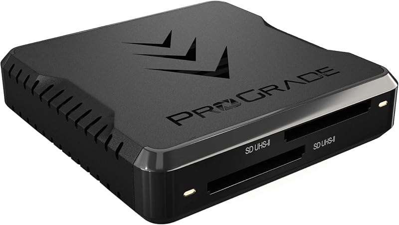 Lector de tarjetas ProGrade Digital SD UHS-II de doble ranura USB 3.2 (PG08) | Velocidades de transferencia de hasta 10 Gb/S para transferencias de archivos rápidas y flujos de trabajo de posproducción eficientes